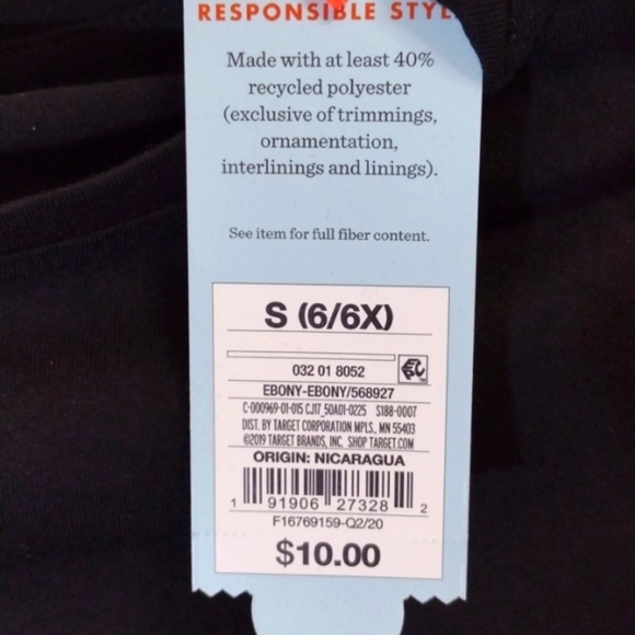 NWT 2-Pack of Solid Black Long-Sleeve T-Shirts - Cat and Jack - S(6/6X) - Picture 4 of 6